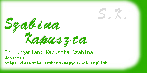 szabina kapuszta business card